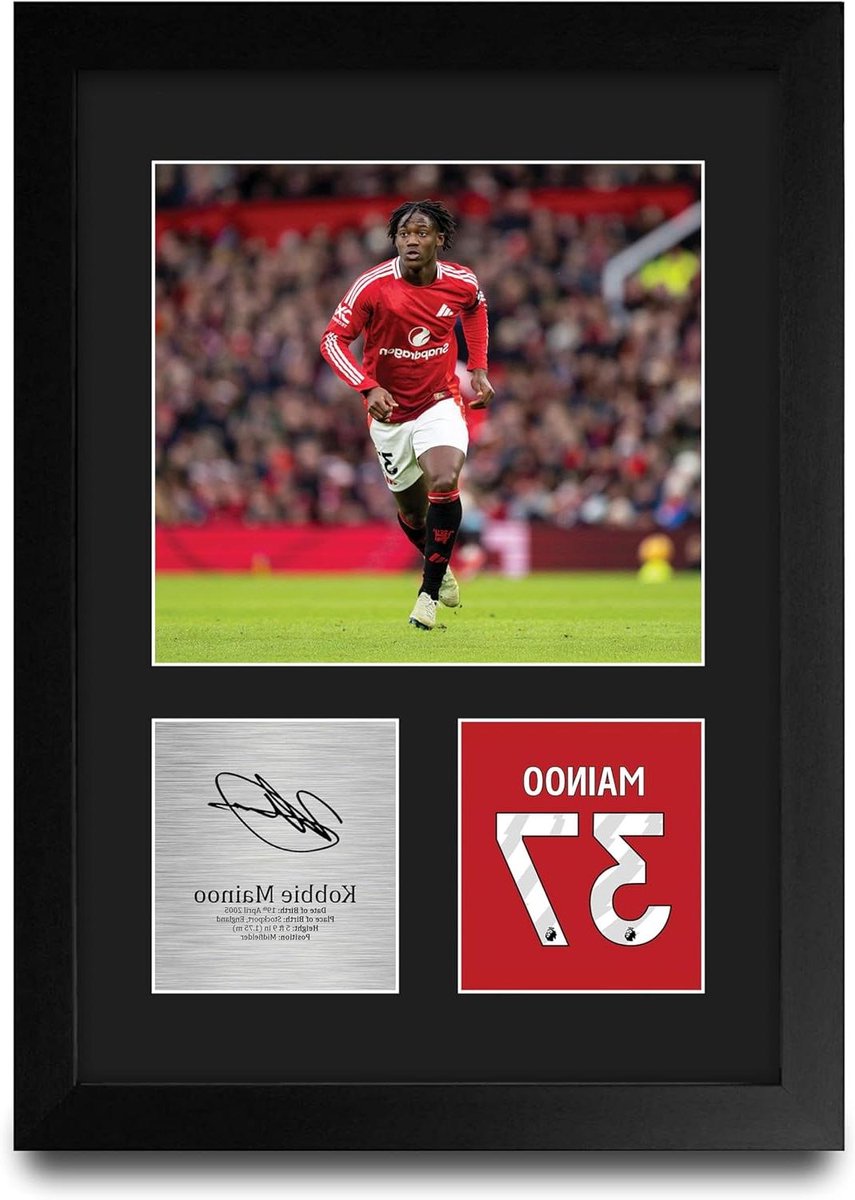 Gesigneerde Foto - Wanddecoratie - Fan Collectie - Inclusief Lijst - A4 Formaat - Zwart