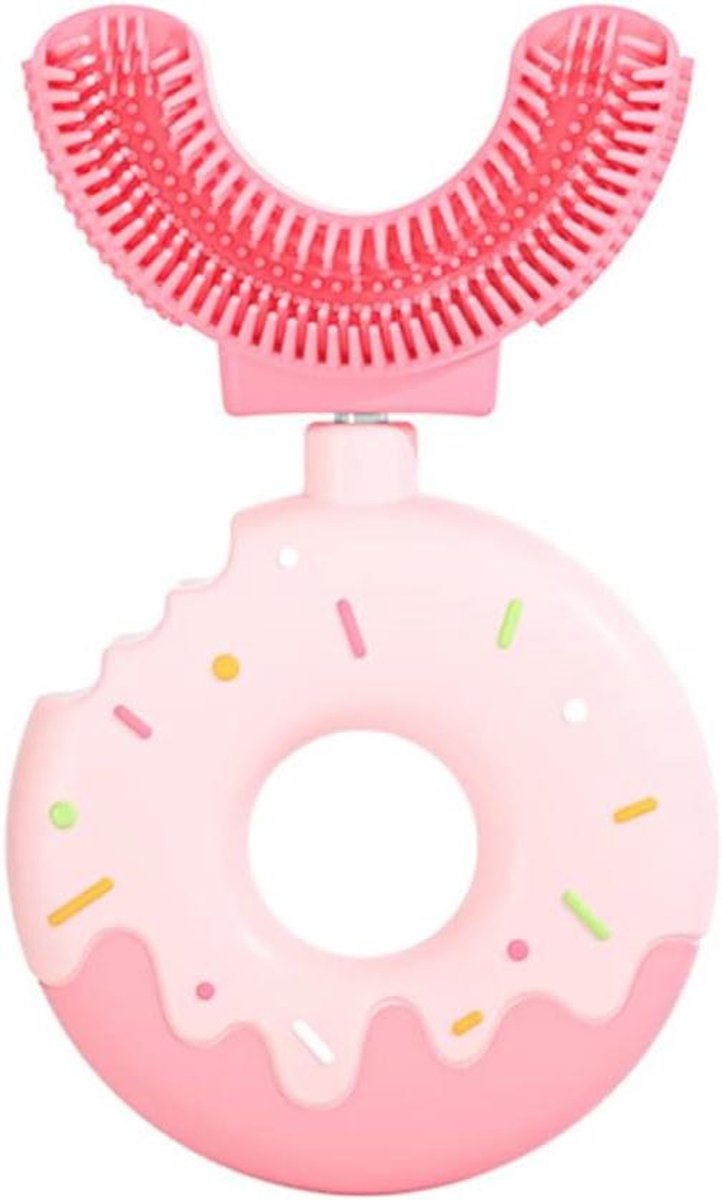 U-vormige tandenborstel - Donut borstel - Kinderen poetsen tanden - 360 graden reiniging - Leeftijd 2-6 jaar - Blauw