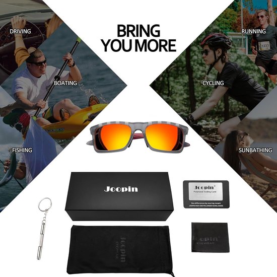 Grote Zonnebril - Vierkant Model - Buitenactiviteiten Bescherming - Gepolariseerde Lens - Unisex - Donker — afbeelding 3