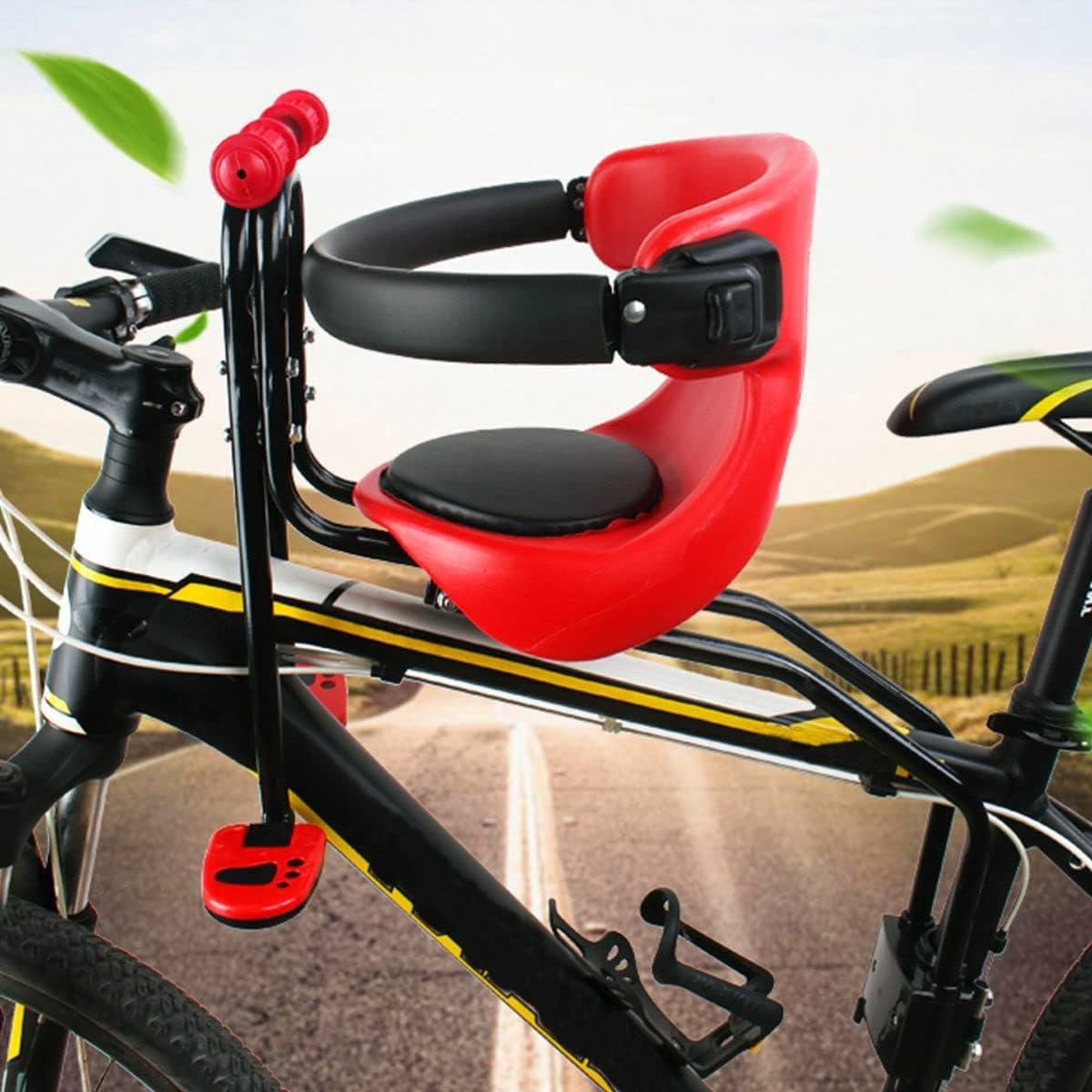 Kinder Fietsstoeltje - Voorzitje - Samen Fietsen - Verstelbare Voetsteun - 30 kg Max - Rood