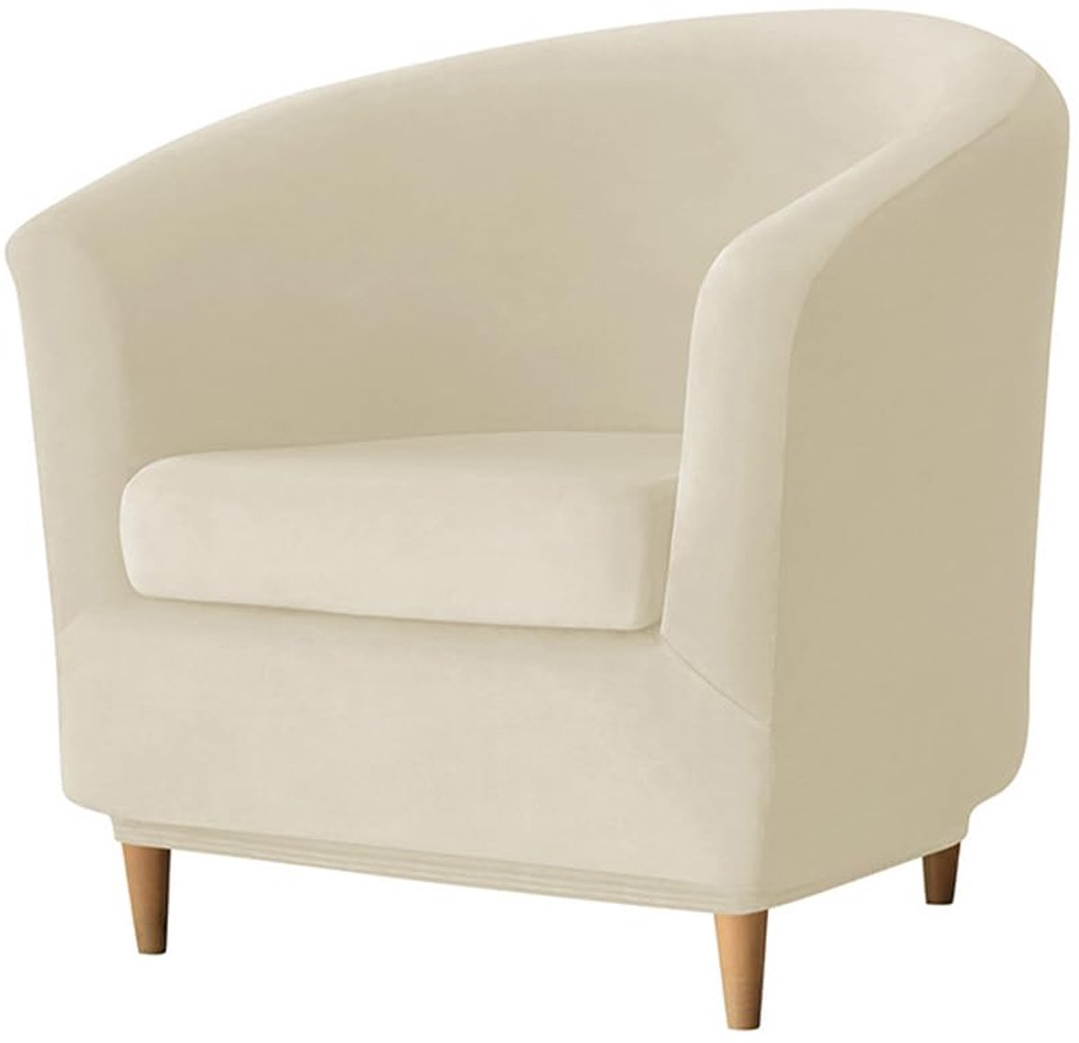 Hoes voor Chesterfield-fauteuil, 1 stuk, fluweel, 2 stuks, elastisch, van Tullsta Club Cocktail rijst beige