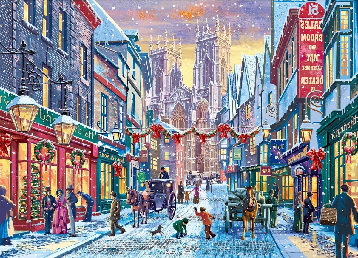 Kerstpuzzel - Jigsaw Puzzel - Ontspanning en Plezier - Milieuvriendelijk Karton - 1000 Stukjes - Kerststraat