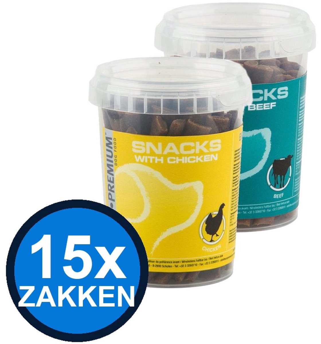 15x Euro-Premium - Snack Kip - Hondenvoer Snacks - 300 g
