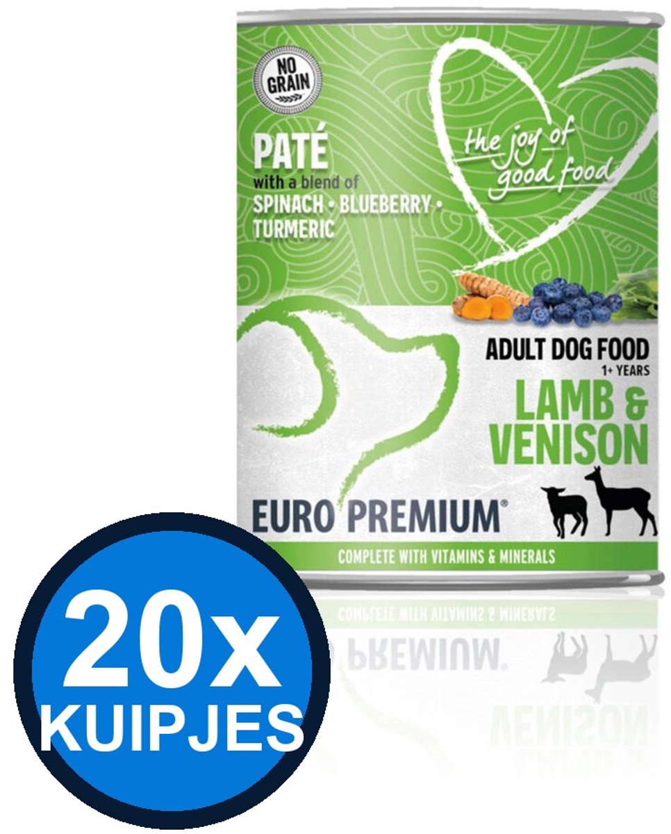 Euro Premium Euro-Premium - Pate Adult Lamp & venison - Hondenvoer Natvoer - 400 g