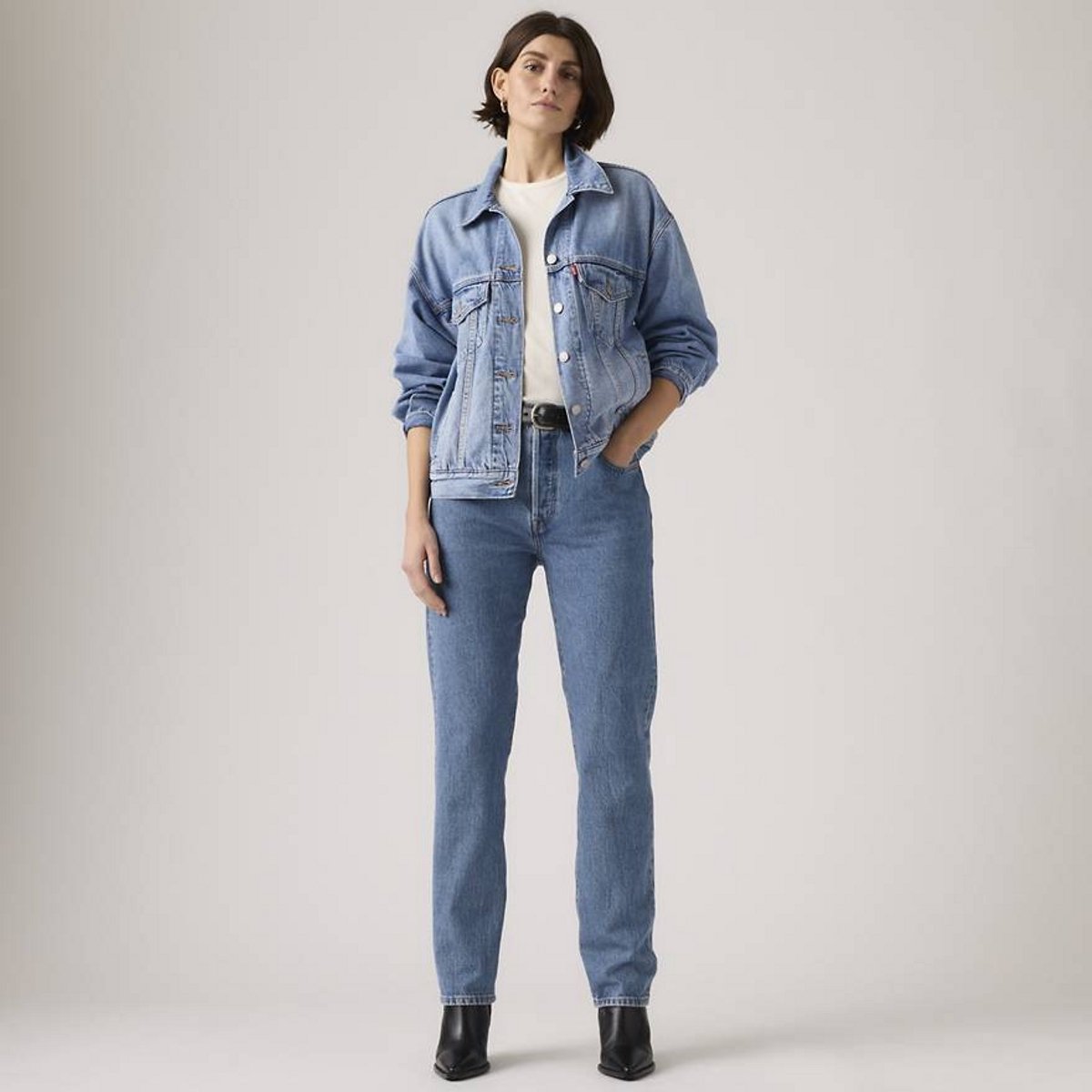 Levi’s 501 Original Dames Knoopsluiting Straight Medium Indigo Stonewash 30-32 Blauw