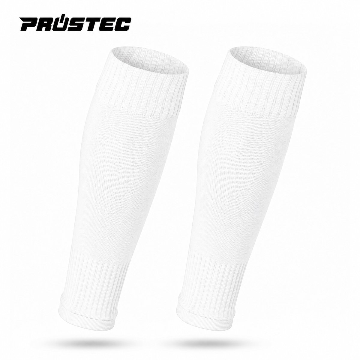 Prostec Voetbalsokken Zonder Voet - Sok Sleeve - Met Grip - 35-39 - Wit