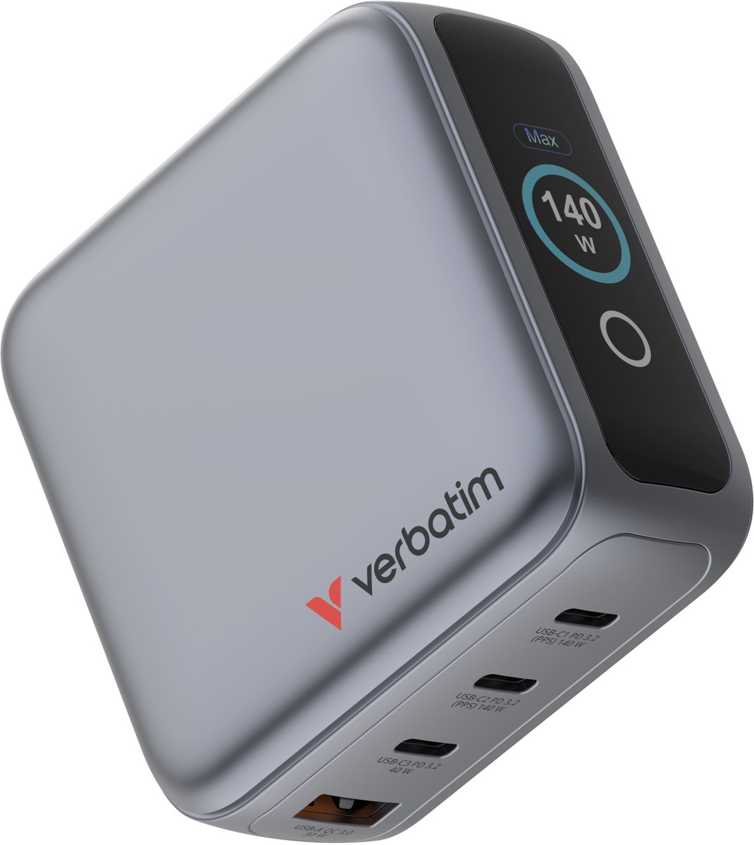 Verbatim Mini Gan-Oplader 140W 3Xusb-C 1Xusb-A Voor Apple Laptopsvoeding
