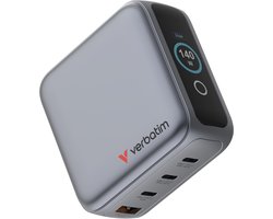 Verbatim Mini Gan-Oplader 140W 3Xusb-C 1Xusb-A Voor Apple Laptopsvoeding