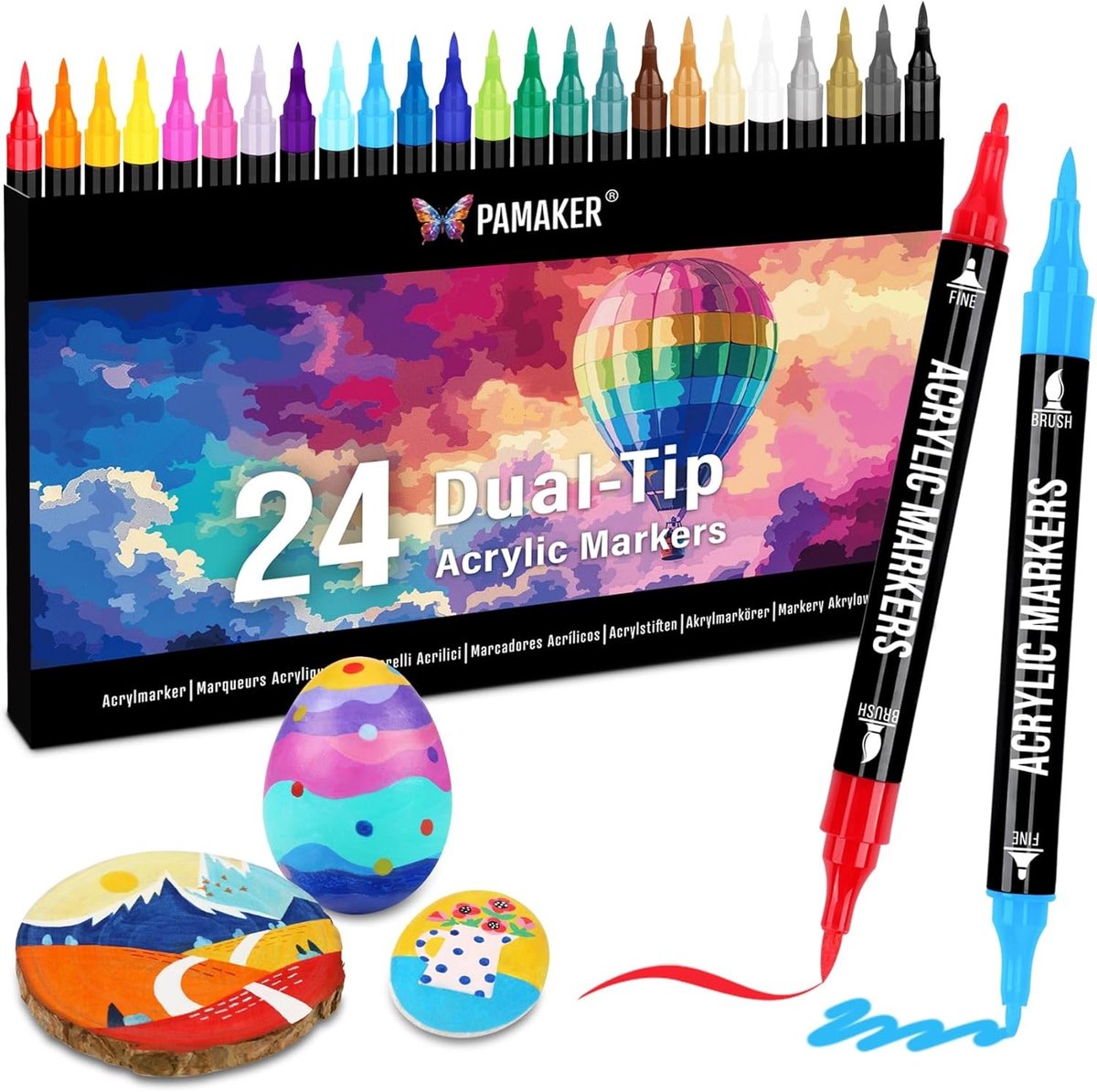 Acrylstiften Set - Multicolor - Dubbele Punt - Sneldrogend - Voor Creatieve Projecten