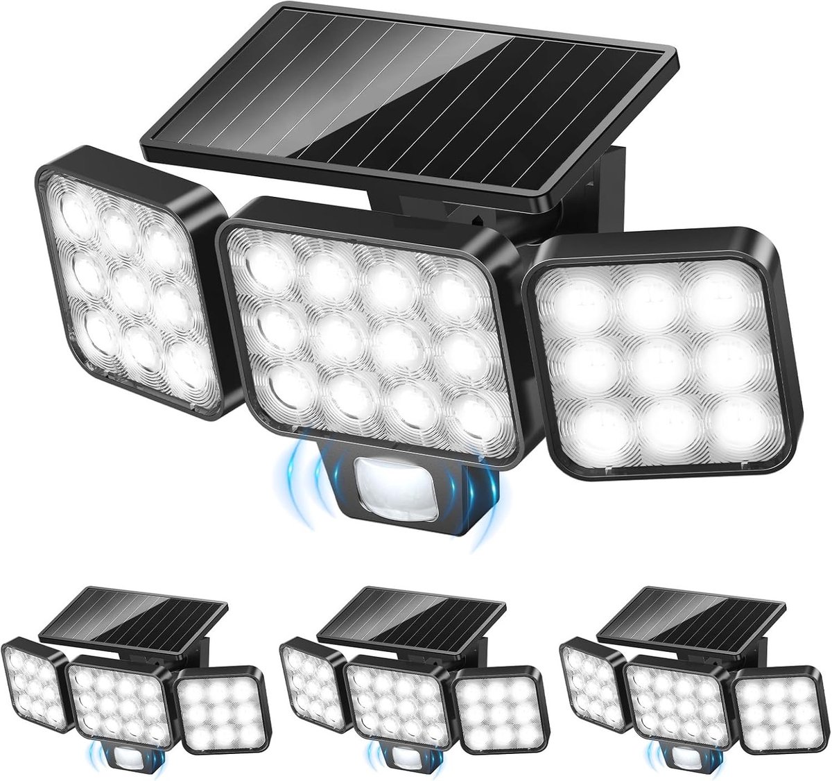Solar Buitenlamp - Zwart - Bewegingsmelder - Waterdicht - Voor Tuin en Garage