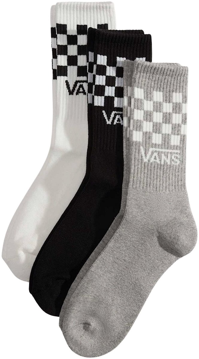 Vans Classic Check Crew Sokken Senior Zwart