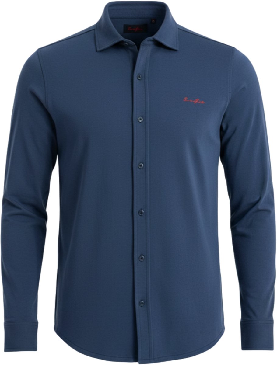 OMBRE Overhemd - regular fit - katoen - knopen Marine M