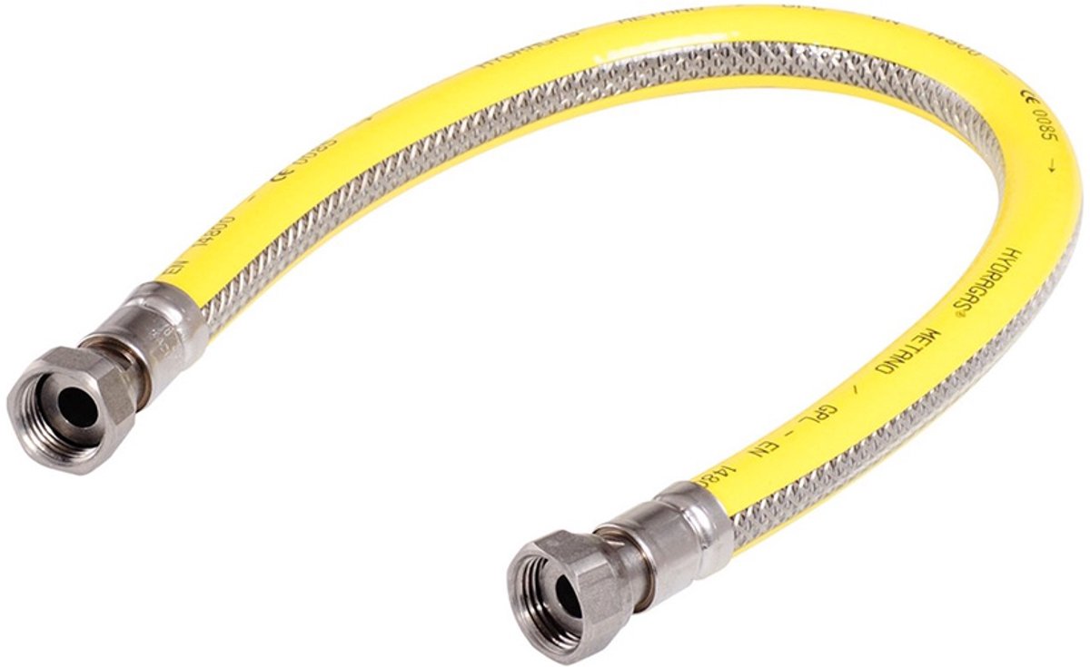 Superflex Premium RVS gasslang - 125cm - Gastec QA Keurmerk - Hittebestendig - Onbeperkte levensduur - Flexibel