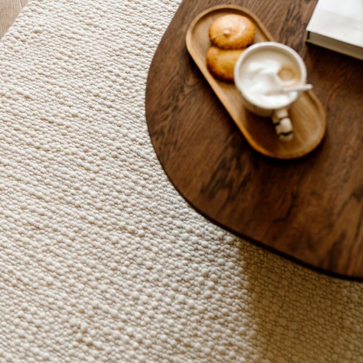 Wollen vloerkleed ivoor Pebble 160x230cm Mrcarpet