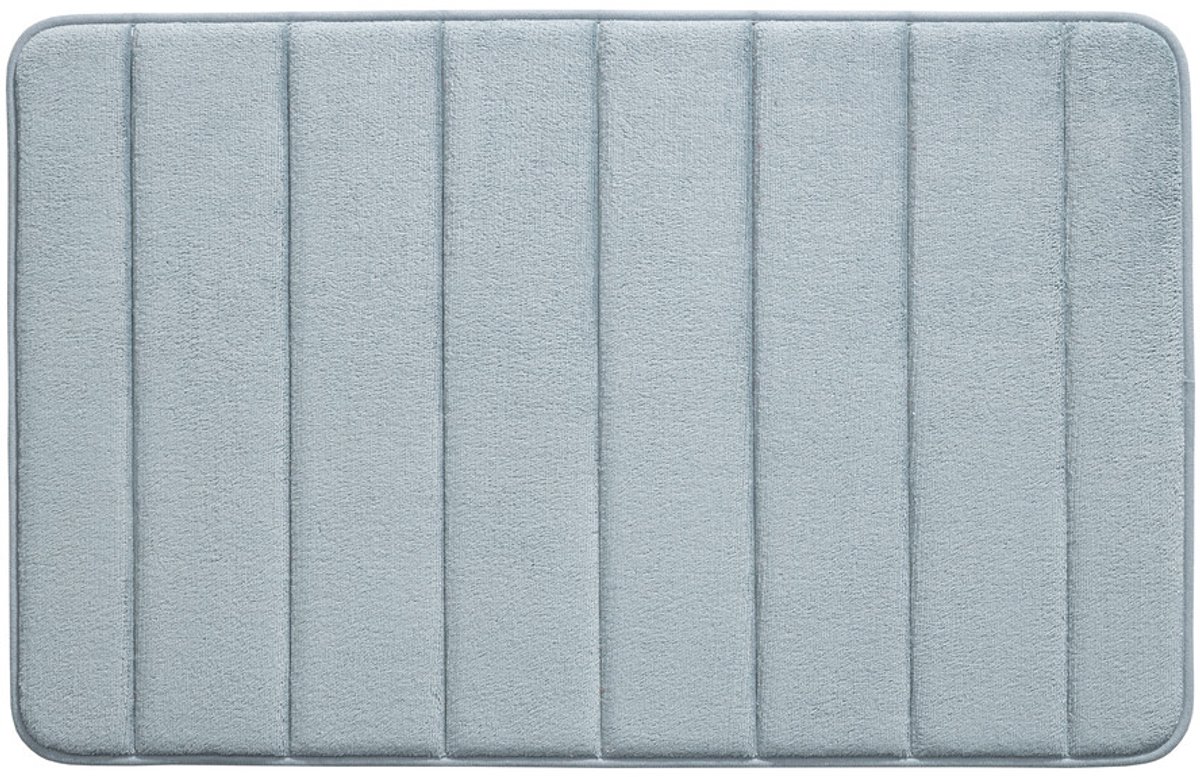 California Stripes Badmat 58x90 cm - Blauw - Zachte Douchemat van Chenille - Badkamermat - Snel Waterabsorberend - Oeko-Tex Gecertificeerd