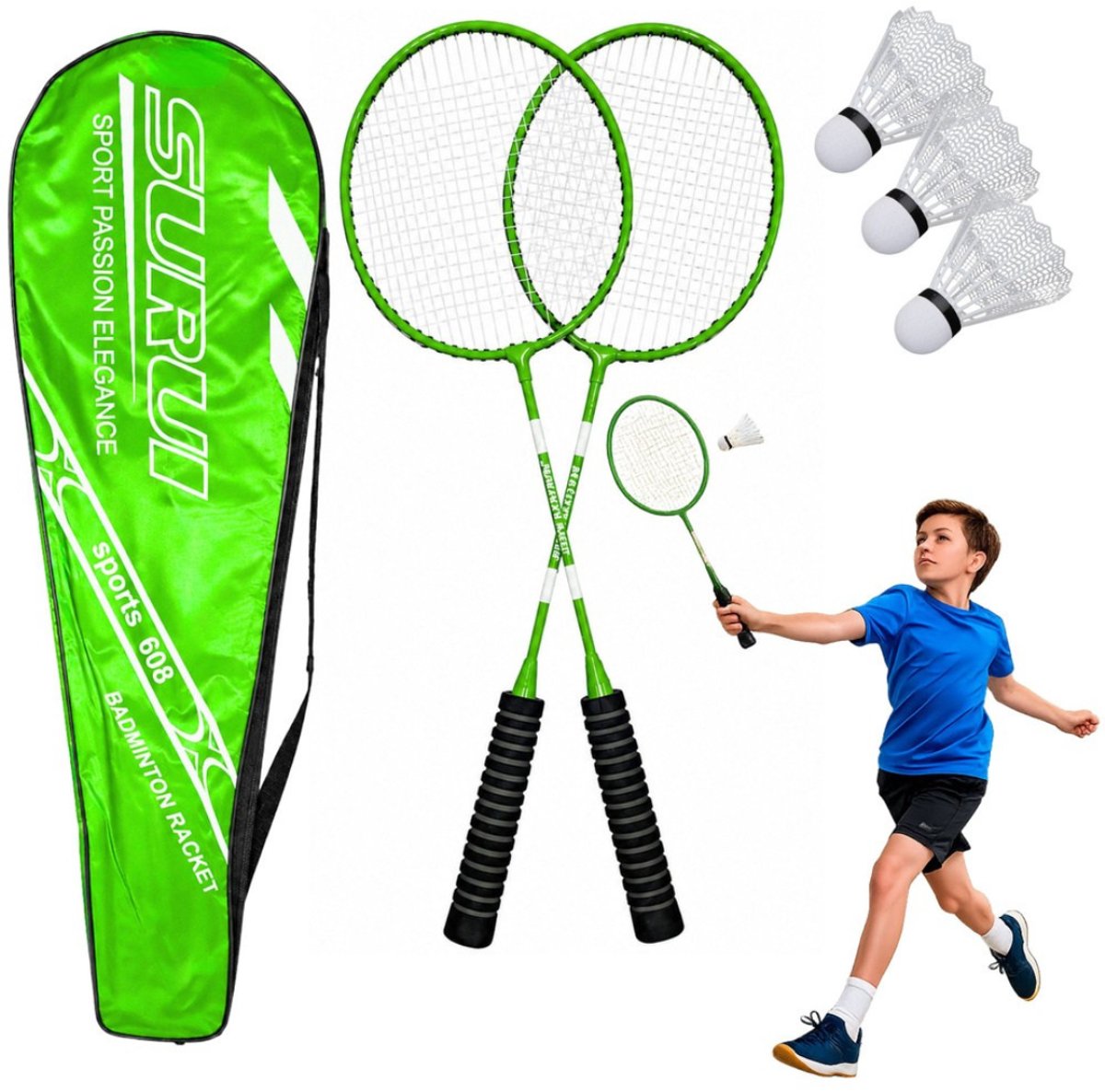 Playos® - Badmintonset - Groen -