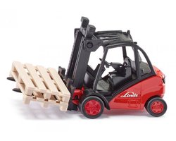 SIKU 1722, Linde heftruck, 1:50, metaal/kunststof, rood, beweegbare vork, incl. 2 pallets