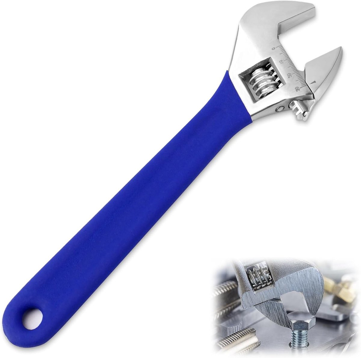 Verstelbare moersleutel met schaalverdeling, chroom vanadium spanner in Engelse vorm, multifunctioneel gereedschap voor klussen en onderhoud