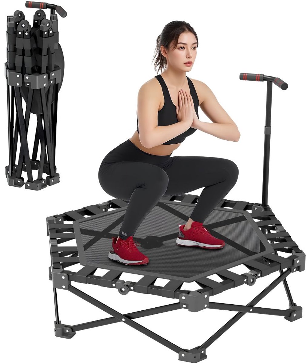 SP® Trampoline - Laadcapaciteit 275 kg - Trampoline Fitness - Fitness Trampoline - Zwart - 106cm x 106cm x 26cm