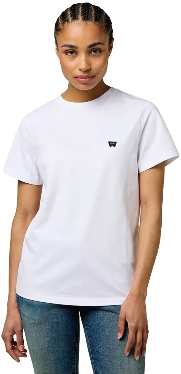Wrangler Sign Off Slim Fit T-shirt Met Korte Mouwen S Vrouw Wit