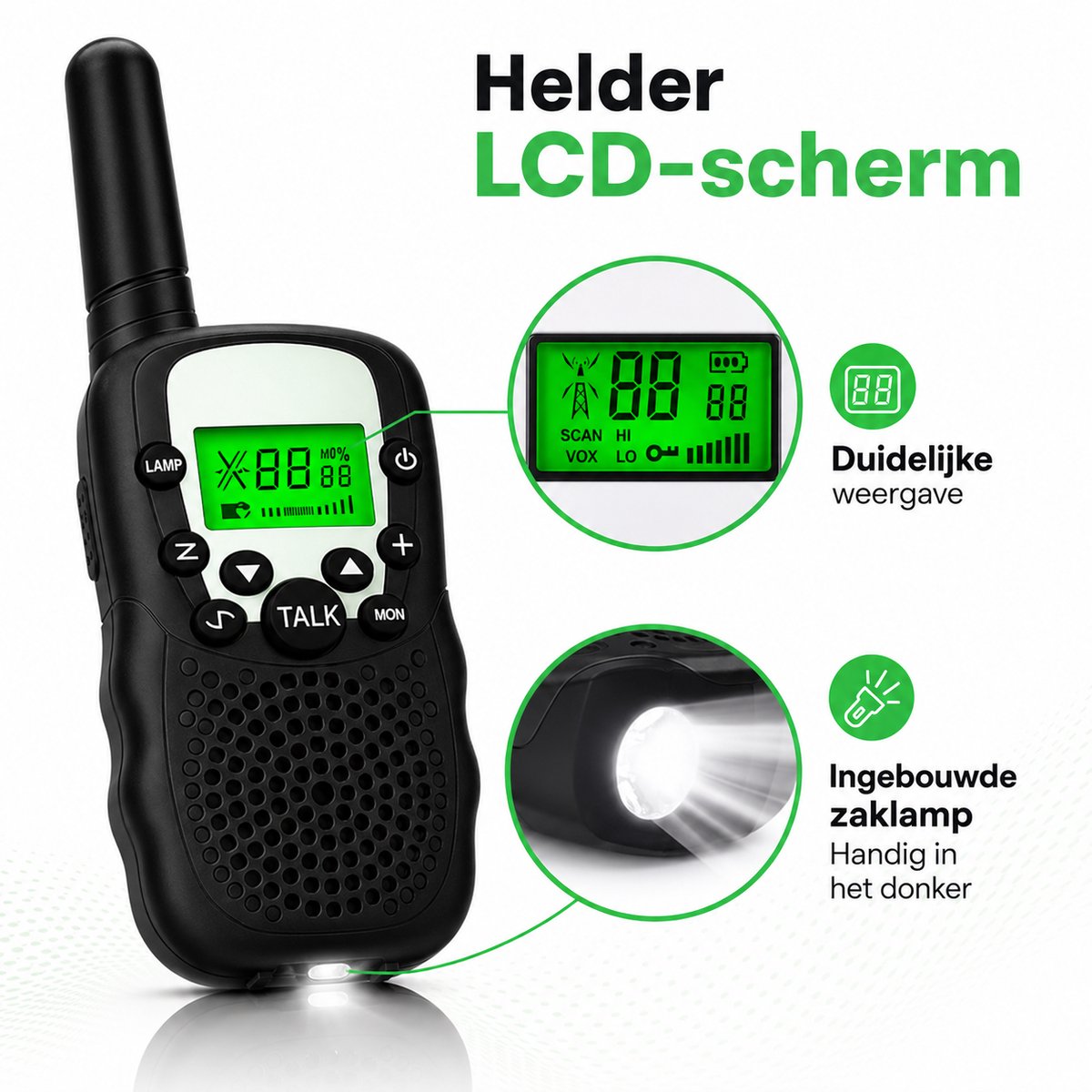 Twenty4seven® Walkie Talkie Kinderen 2 Stuks - Portofoon voor Volwassenen met 5km Bereik - Buiten Spelen, Camping & Bos - Kerst & Sinterklaas Cadeau — cadeau in Gadgets - foto 3