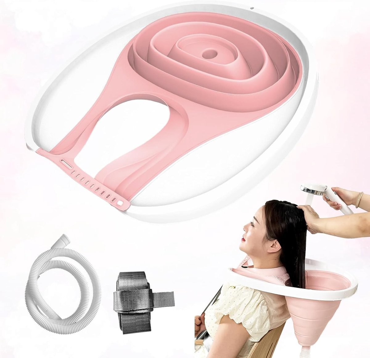 Vouwbare Haarwasbak voor Thuisgebruik, Draagbare Shampoo Bak met Afvoer, Ideaal voor Ouderen en Zwangeren om Haar in Bed te Wassen