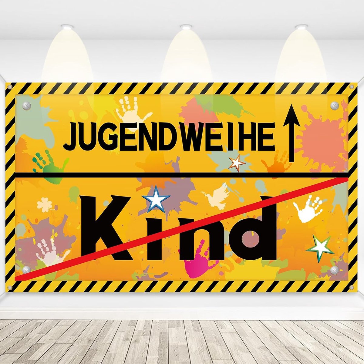 Jeugd banner 185 x 110 cm - stof - feestelijke decoratie - perfect voor tieners - SnelShoppen
