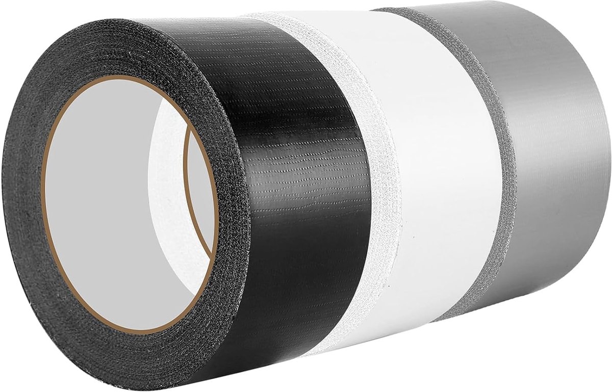 SnelShoppen - 3-Piece Roll Armoured Tape 48 mm x 20 m - Waterdichte Fabric Tape, Extra Sterke Plakband, Handafscheurbaar, Voor Binnen en Buiten Gebrui