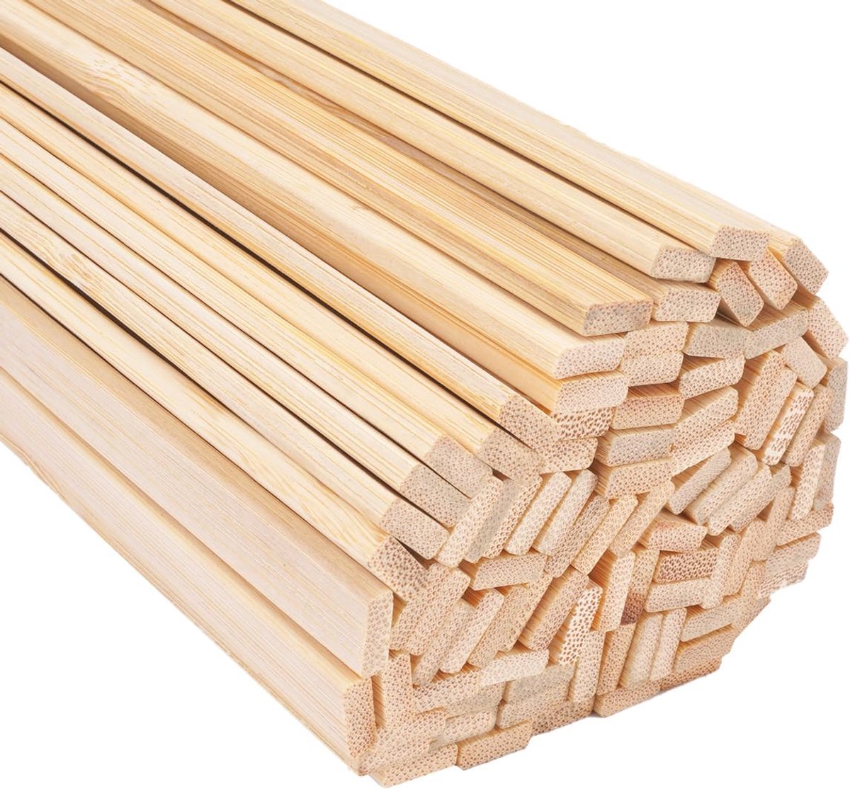 100 Stuks 20 cm bamboestokjes Om Te Knutselen, 9 X 3 mm Houten Stokken | Natuurlijke Vierkante Bamboestokken voor Knutselen voor Doe-Het-Zelf-Knutselprojecten, Architecturale Modellen,Kookdecoraties