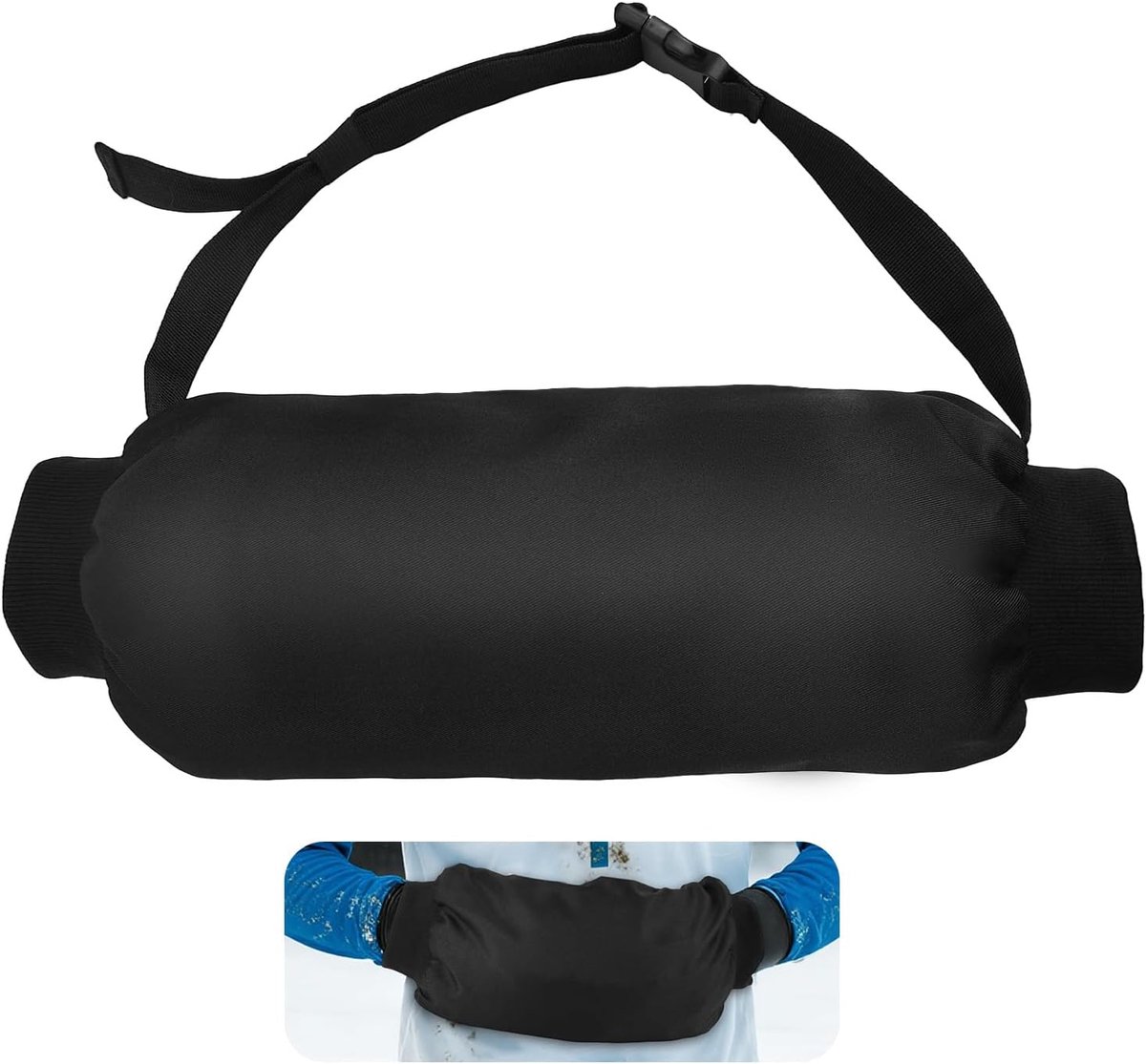Handwarmer voor Voetbal, Winddichte Handwarmer van Polyester Praktische Sportaccessoires Geschikt voor Kamperen Wandelen en Fietsen (Zwart)