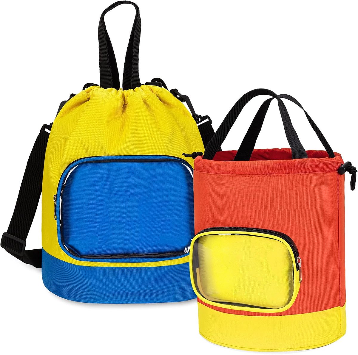 2 Stuks Speelgoedopbergtas met Trekkoord | Opvouwbare Speelgoedtas, Buideltas, Reistas voor Magnetische Bouwstenen, Bordspellen, Puzzels, Bouwspeelgoed