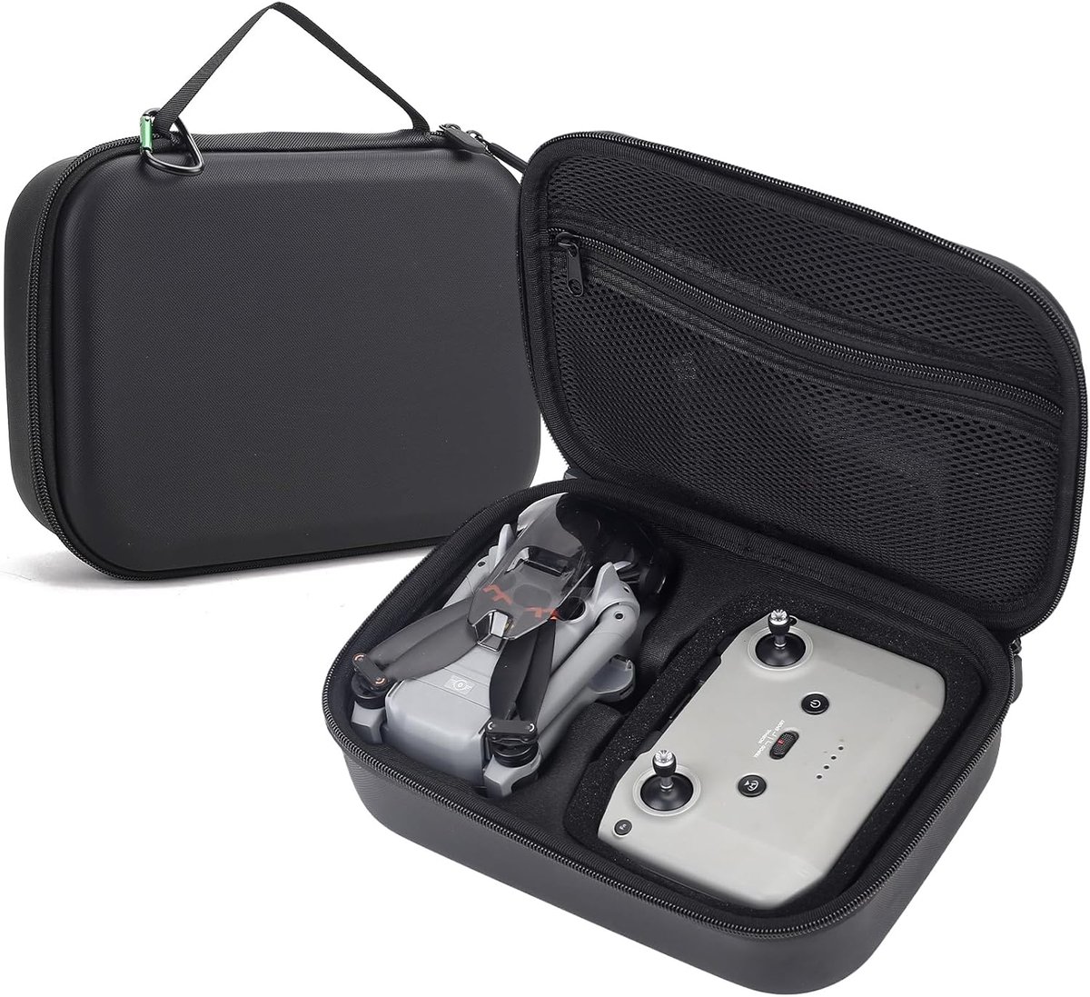 Draagtas voor DJI Mini 5 Pro drone, beschermende harde PU-lederen tas, compatibel met DJI Mini 5 Pro drone, RC-N3/RC2 controller, met netvak voor accessoires