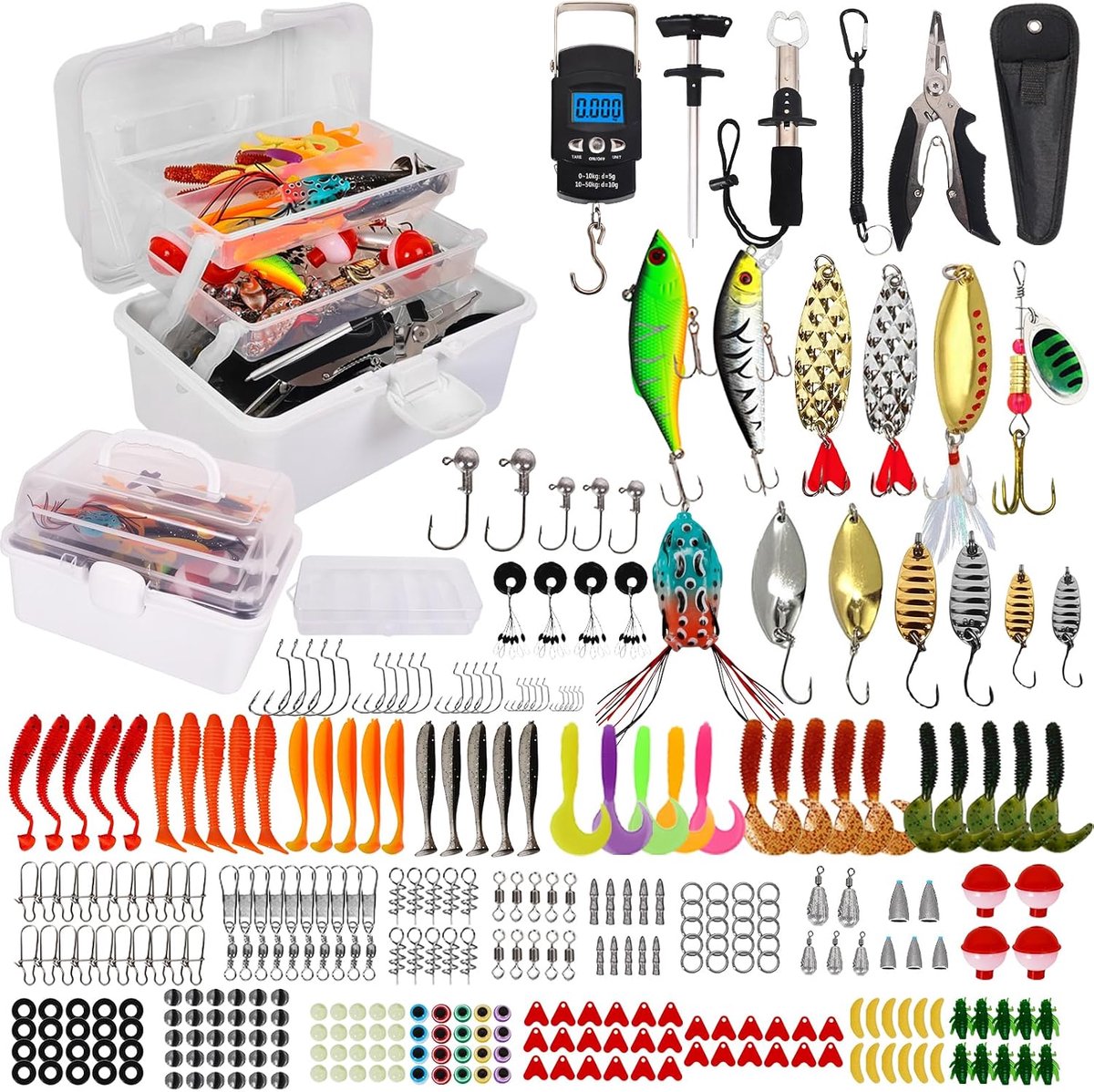 Hengelset voor beginners en gevorderden, 213-delig, voor baars, bluegill en baars