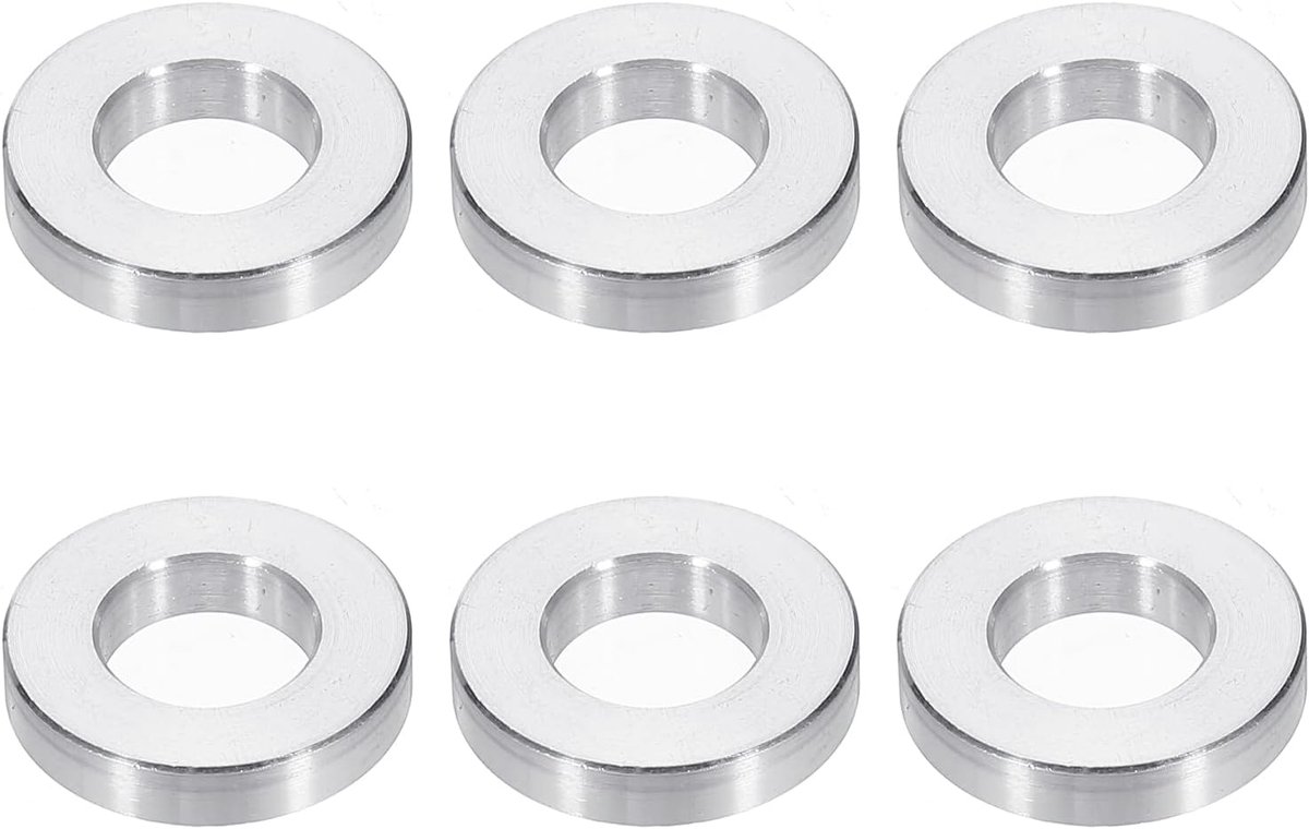 M10 Aluminium Spacers, 6 Stks Metalen Spacers Aluminium 10.5mm ID x 20mm OD x 5mm l voor 3/8 of M10 Schroefbouten