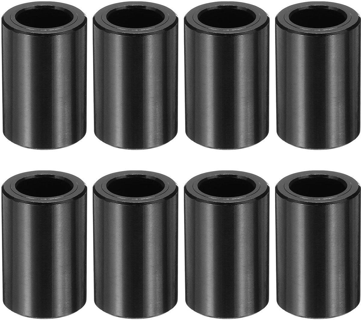 8 stuks M8 metalen afstandhouders rond, 8 mm ID x 12,7 mm OD x 19 mm L aluminium afstandshulzen zonder schroefdraad zuilen isolatie afstandhouders voor M8 schroeven, zwart