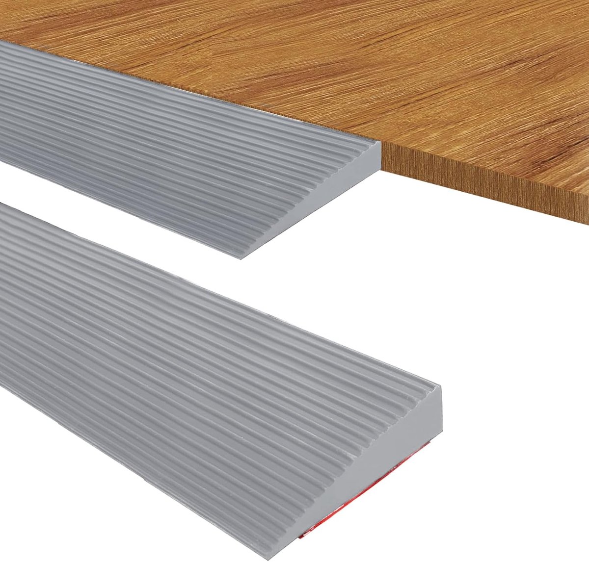oprijplaat, zuigrobot, zelfklevende drempeloprijplaat, deurdrempel, rubberen deurdrempel, lijst, voor rolstoelen, rollatoren, elektrische scooters (grijs, 90 x 8 x 2 cm)