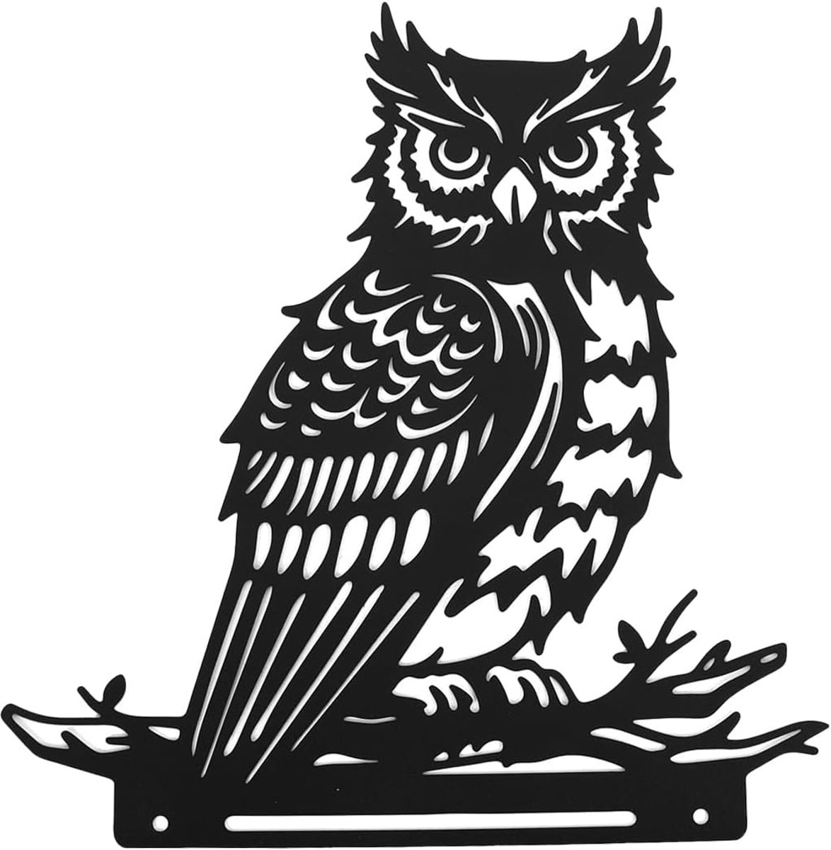 Metalen Tuindecoratie, Vogel op Tak IJzeren Tuinpalen voor Gazon, Hek, Muur, Pad, Huis en Patio Ornament