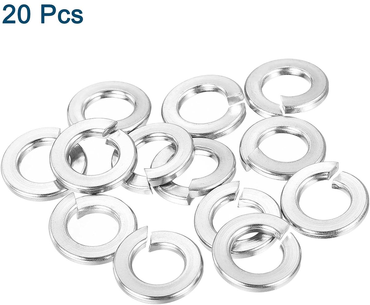 Sluitring met gleuf 3/8 inch, 20 stuks roestvrij staal, 304 veerringen, metaal, voor machineschroeven