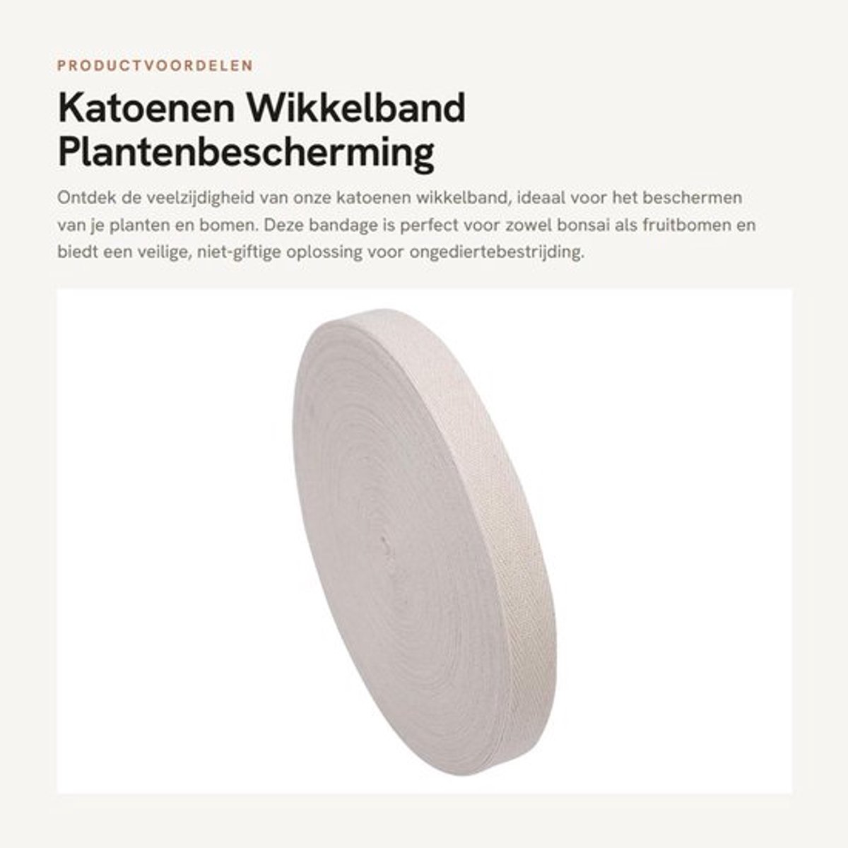 Wikkelband Katoen - Tuingereedschap - Plantenbescherming - Ongediertebestrijding - Bonsai - Robuust en Duurzaam - Tuinband