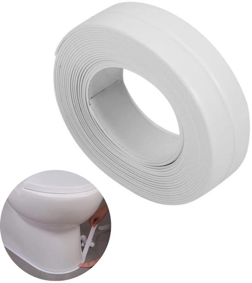 Afdichtingsstrip - Zelfklevend - Wandafdichtband - PVC - 22 mm x 3,2 m - Wit - Geschikt voor badkamer/toilet - Afdichtband