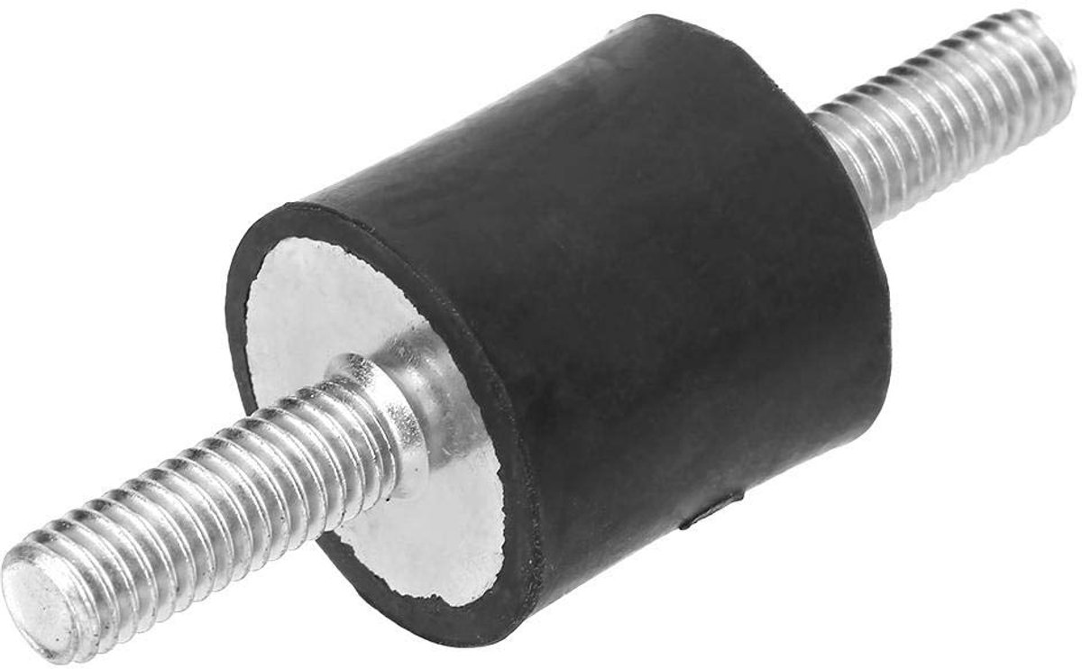 4 pcs Supports en Caoutchouc, Amortisseur Caoutchouc M6 Cylindrique Silentblock Anti Vibration avec Goujons à Double Vis pour Bobines de Bateau de Voiture(VV20*20 M6*18)