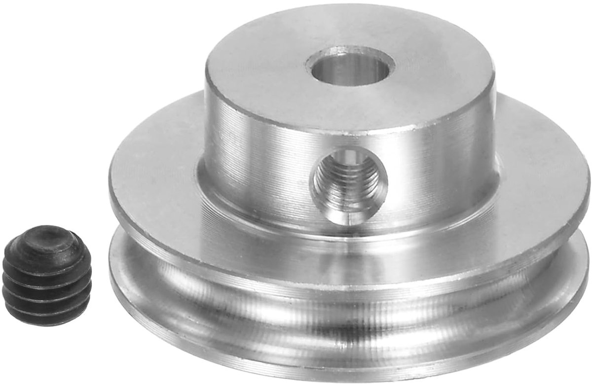 V-riemschijf met 3,17 mm ID en 20 mm OD, enkele groef, aluminiumlegering, voor ronde riemen van 3 mm, PU-as