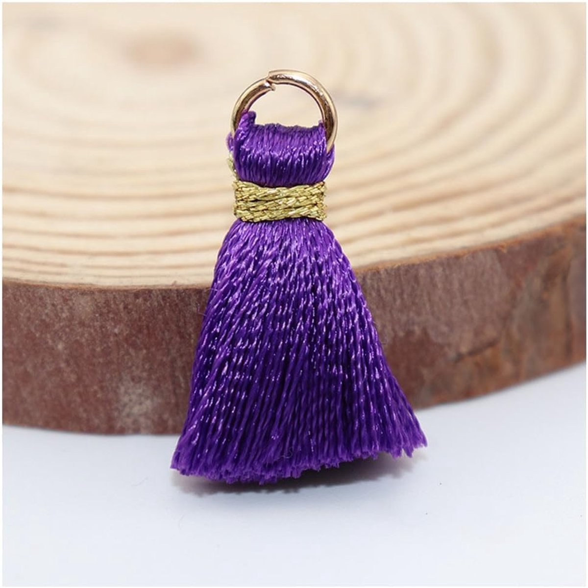 Kwastjes, kleine knutselkwasten, bladwijzers, kwastjes, sleutelhanger, kwastjes voor doe-het-zelfprojecten, sieraden, knutselen, decoratie, donkerpaars, 50 stuks