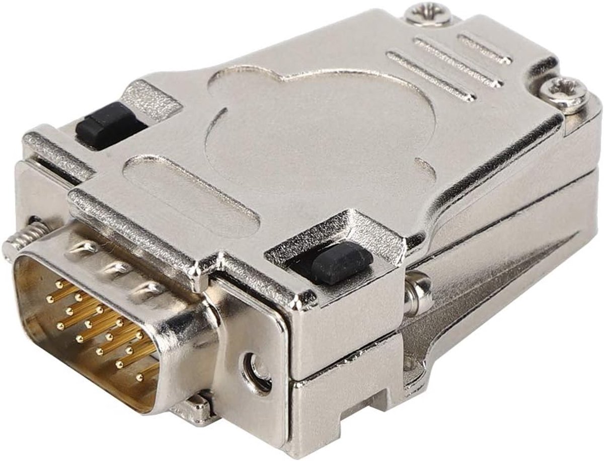 DB15 Adapter, 15-Pins Man naar Vrouw Connector met Metalen Omhulsel, Vlamvertragende Sub-D Doorvoer voor Industriële PCB Elektrotechniek