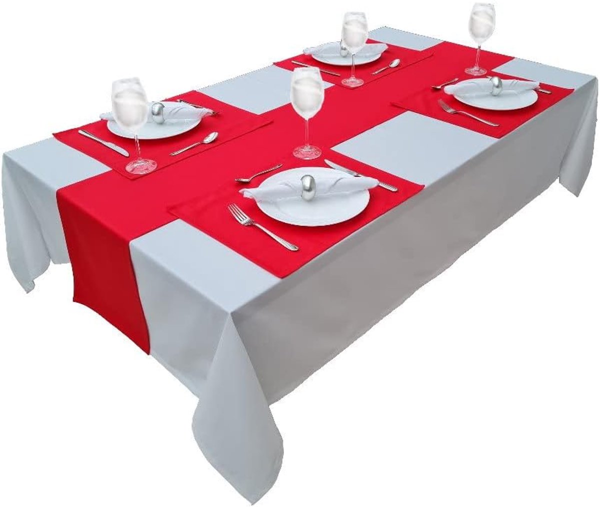 tafelkleed, tafellinnen, 100% katoen, collectie concept, kleur en grootte naar keuze (tafelkleed - ovaal 150x300cm, wit)
