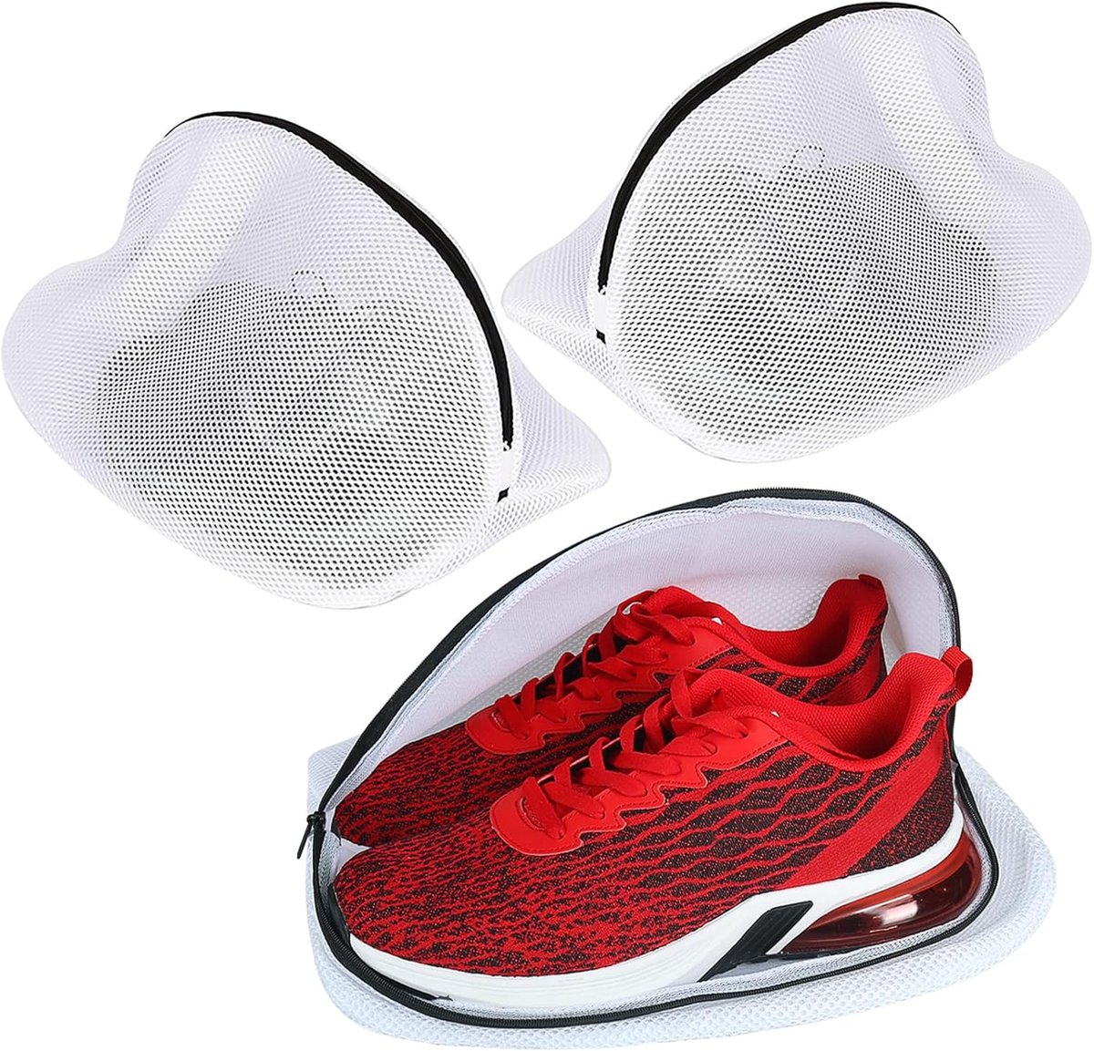 Schoenwaszak, 3-delige set, mesh-schoenwaszakken met ritssluiting, voor sneakers, hardloopschoenen, sokken, beha's