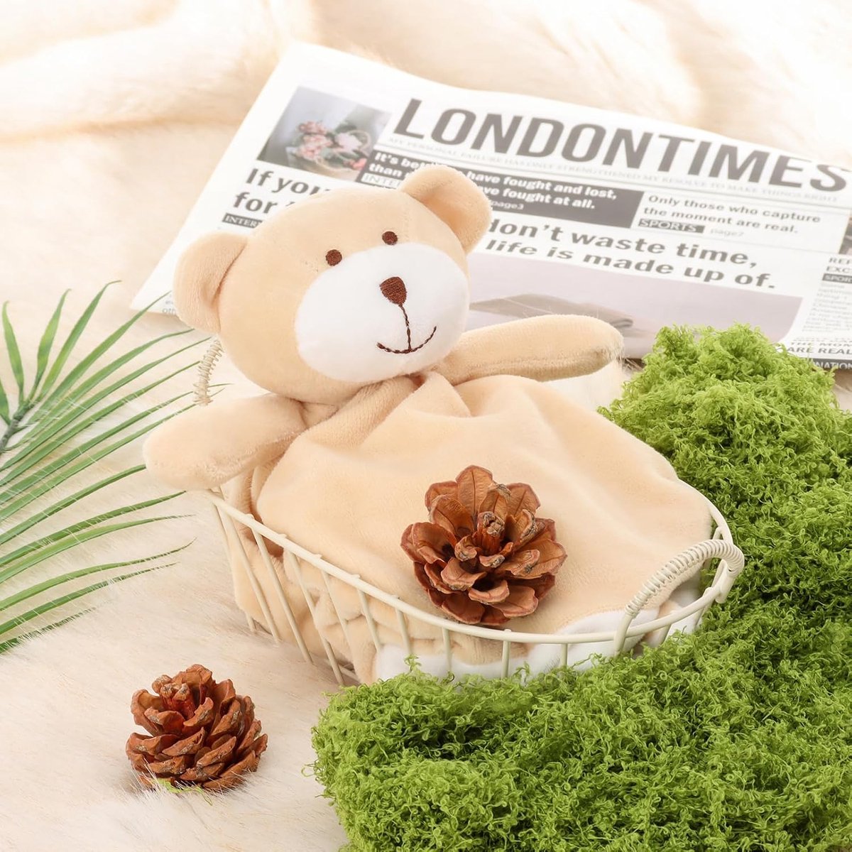 Lamb - Sleep-gut teddybeer knuffeldoek pluche comfort knuffeldier voor baby's - zacht & wasbaar - 32 cm