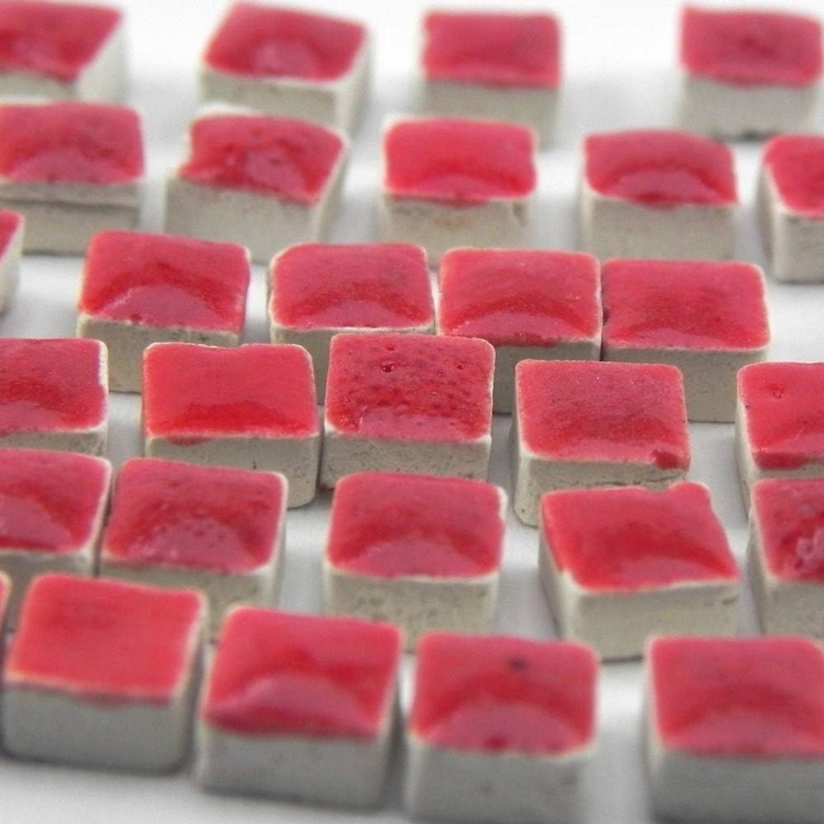 Set van 500 mini mozaïeken, 5 x 5 x 3 mm, in tomatenrood, WR01