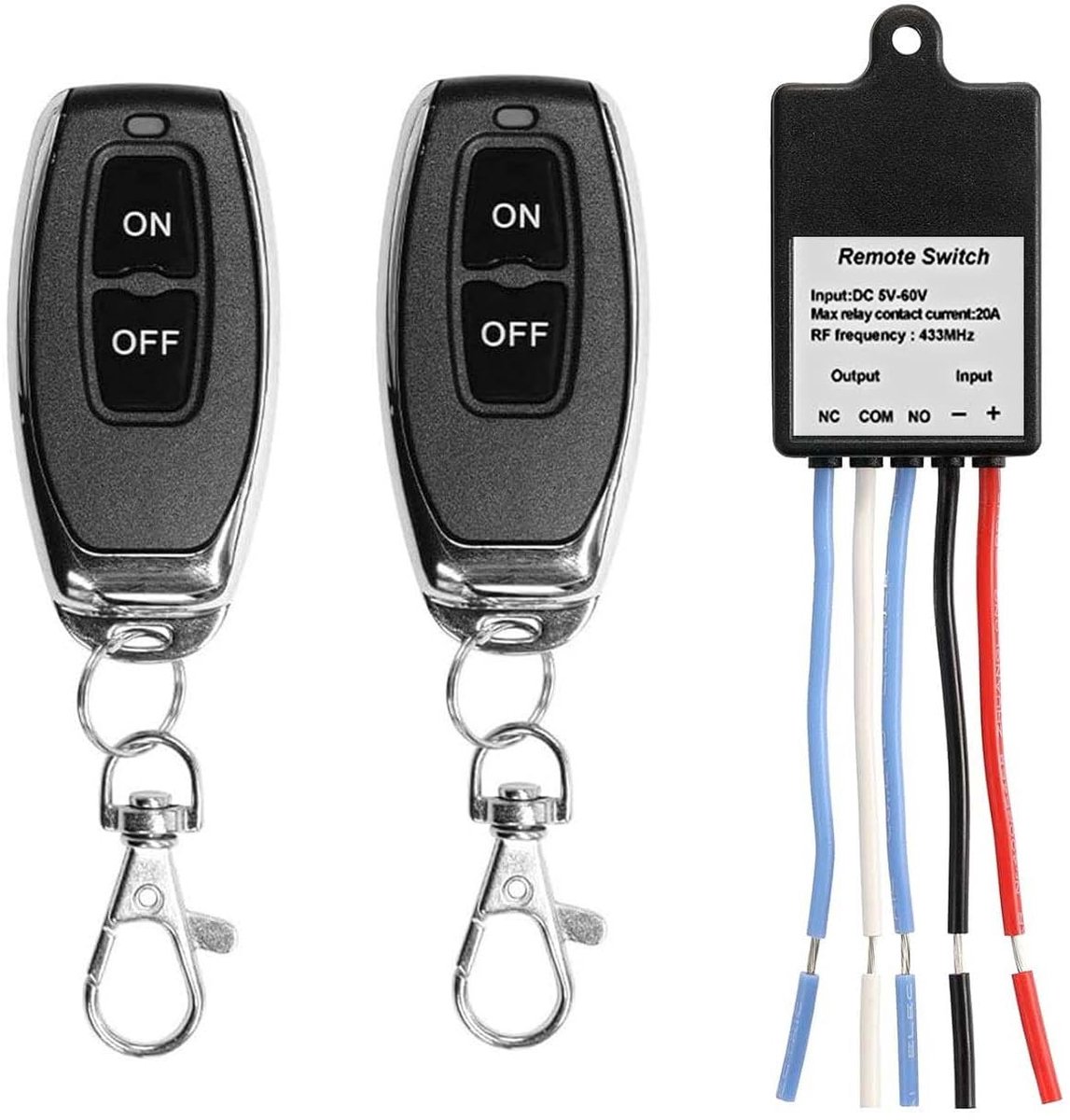 12 V draadloze schakelaar met afstandsbediening, draadloze relais-ontvanger, 5 V/12 V/24 V, mini-relais, draadloze lichtschakelaar, afstandsbediening voor plafondlampen, lampen, kerstdecoratie