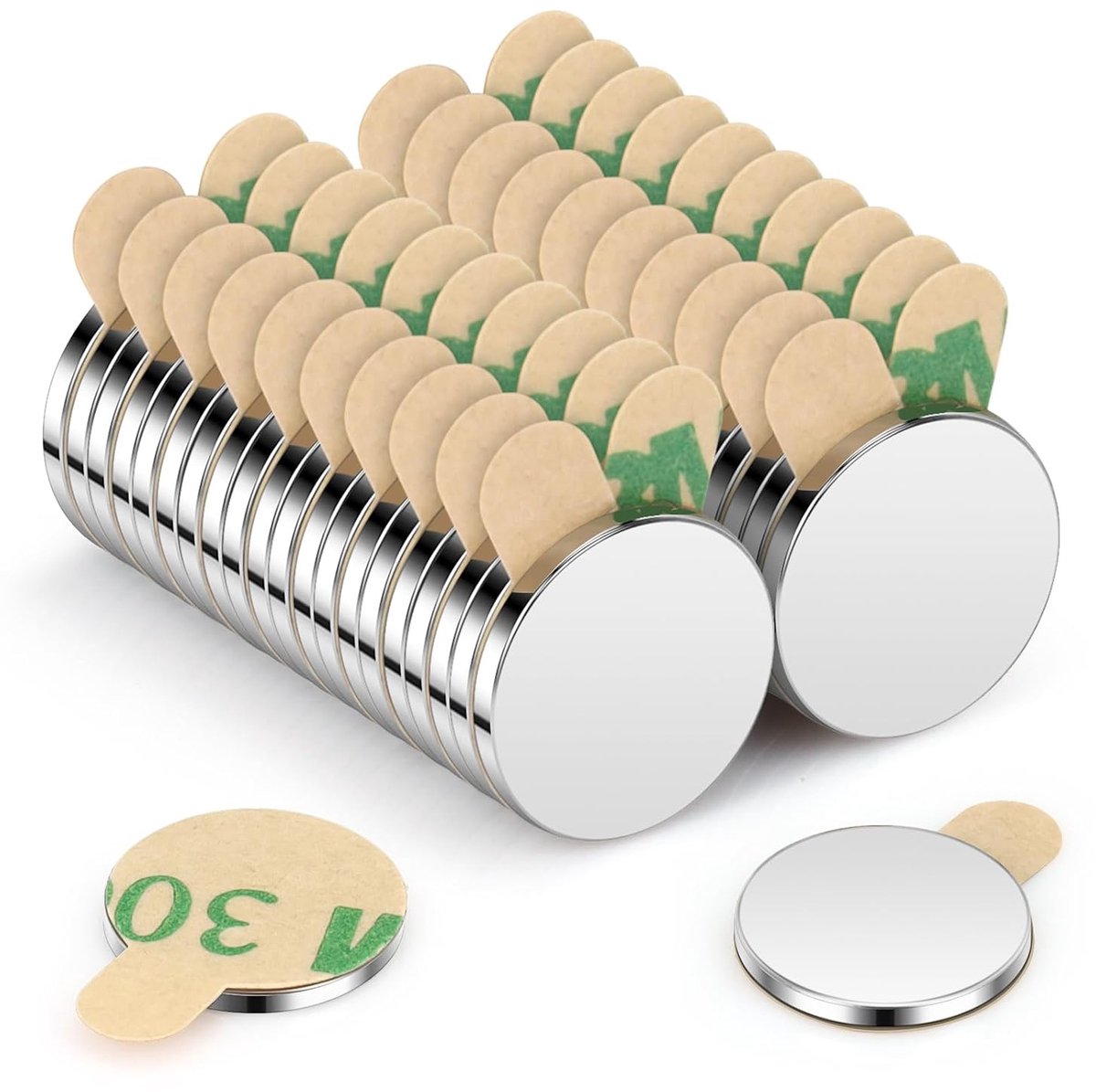 Magneten, extreem sterke minimagneten, ronde kleine magneten voor magneetbord, prikbord, koelkast, handwerk, kantoor, keuken, 10 x 1 mm, 40 stuks